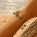 Millea - Pulseira Dourada com Pedras Verdes