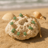 Millea - Pulseira Dourada com Pedras Verdes
