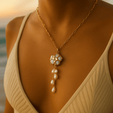 Alexandra - Colar Dourado com Conjunto de Pérolas