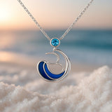Rosa - Colar de Prata 925 com Pedra Azul