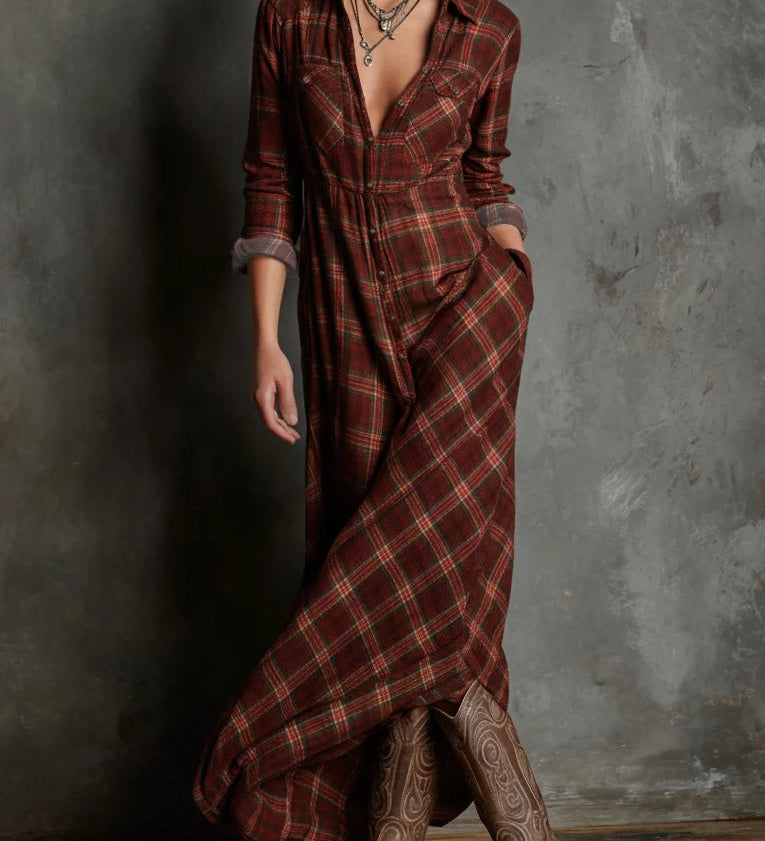 Lídia - Vestido longo de camisa